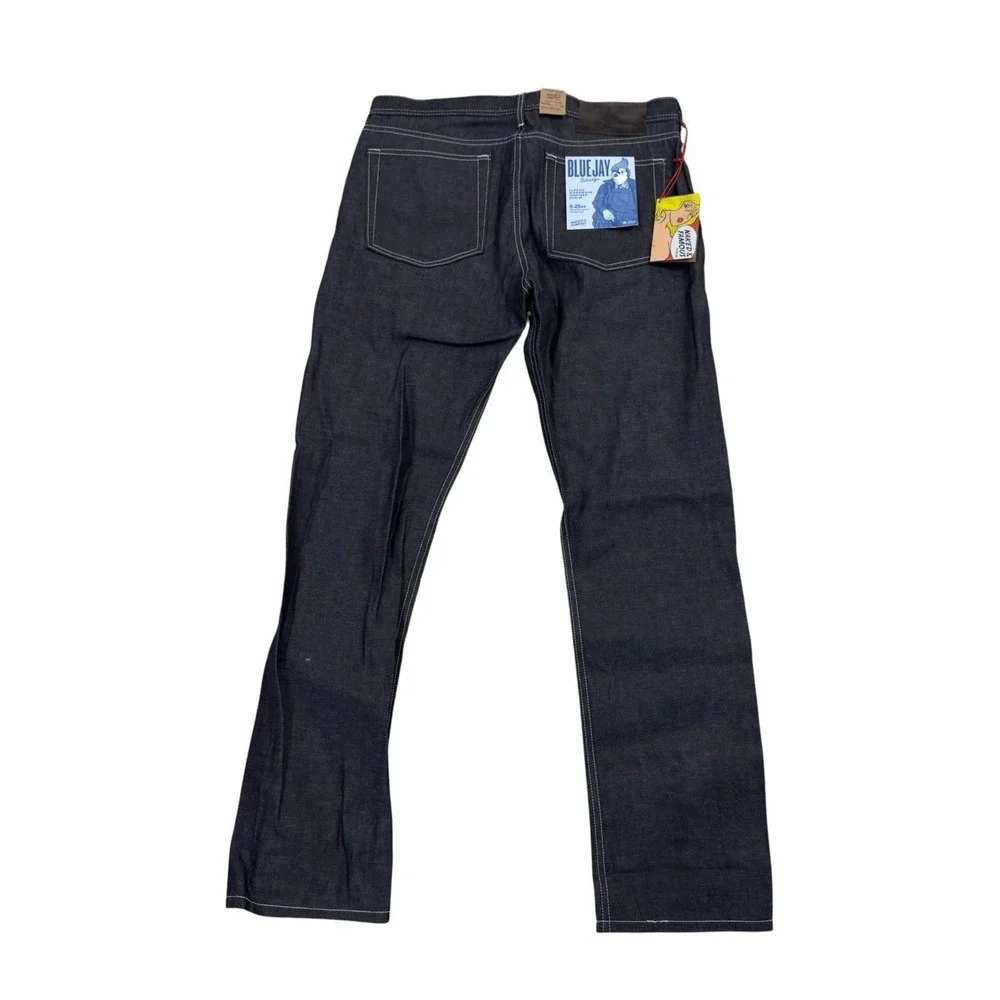 Naked & Famous NEW Mens 36 Weird Guy Japanese Selvedge Blue Jay Button Fly Jeans